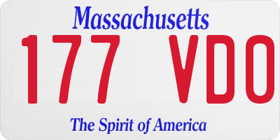 MA license plate 177VD0