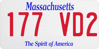 MA license plate 177VD2