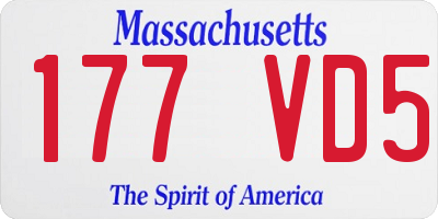MA license plate 177VD5