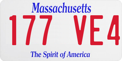 MA license plate 177VE4