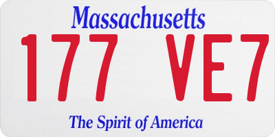 MA license plate 177VE7