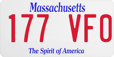 MA license plate 177VF0