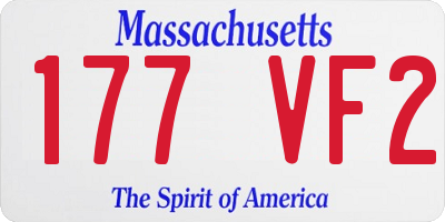 MA license plate 177VF2