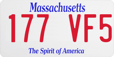 MA license plate 177VF5