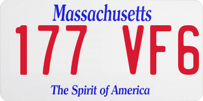 MA license plate 177VF6