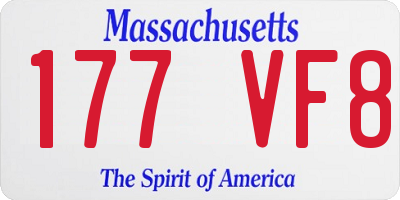 MA license plate 177VF8