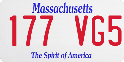 MA license plate 177VG5