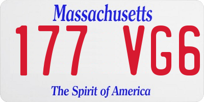 MA license plate 177VG6