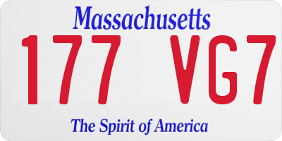 MA license plate 177VG7