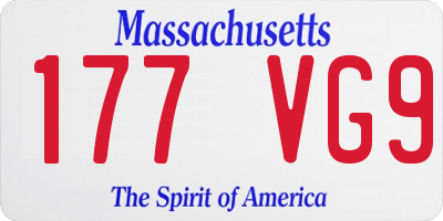 MA license plate 177VG9