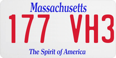 MA license plate 177VH3