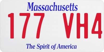MA license plate 177VH4
