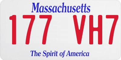 MA license plate 177VH7