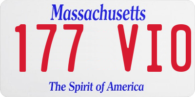 MA license plate 177VI0