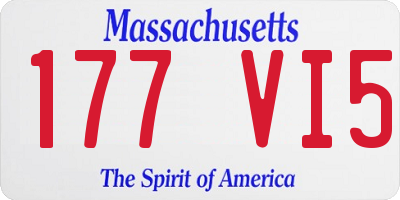 MA license plate 177VI5