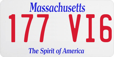 MA license plate 177VI6