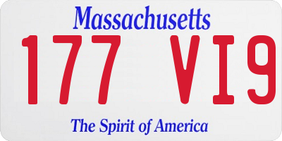 MA license plate 177VI9