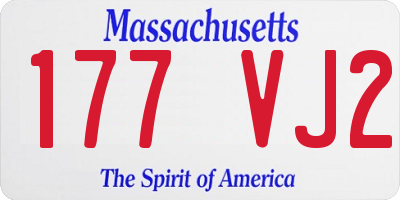 MA license plate 177VJ2