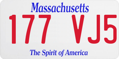 MA license plate 177VJ5