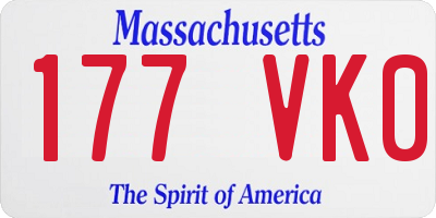 MA license plate 177VK0