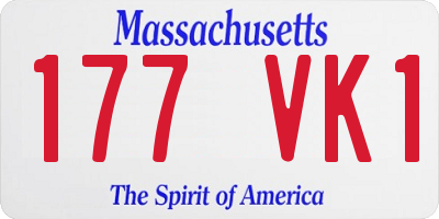 MA license plate 177VK1