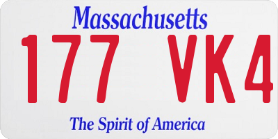 MA license plate 177VK4