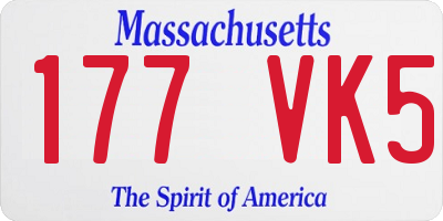 MA license plate 177VK5