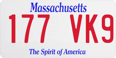 MA license plate 177VK9