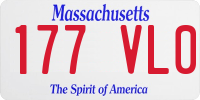 MA license plate 177VL0