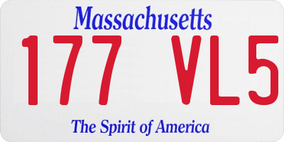 MA license plate 177VL5