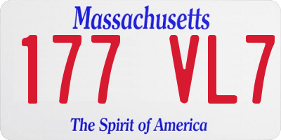 MA license plate 177VL7