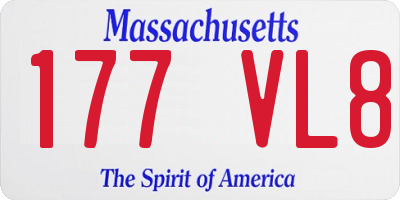 MA license plate 177VL8