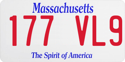 MA license plate 177VL9