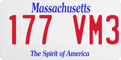 MA license plate 177VM3