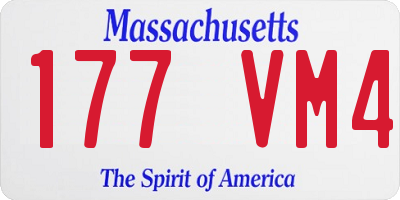 MA license plate 177VM4