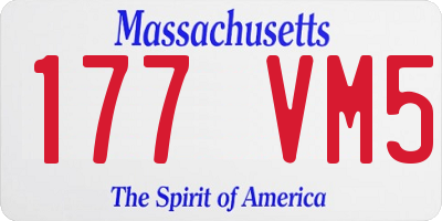 MA license plate 177VM5