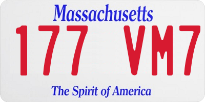 MA license plate 177VM7