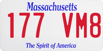 MA license plate 177VM8