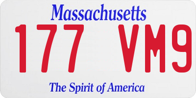 MA license plate 177VM9