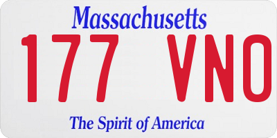 MA license plate 177VN0