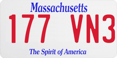 MA license plate 177VN3