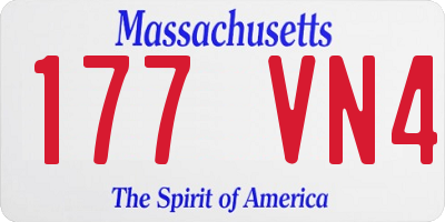 MA license plate 177VN4