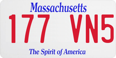 MA license plate 177VN5