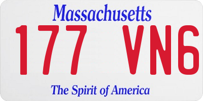 MA license plate 177VN6