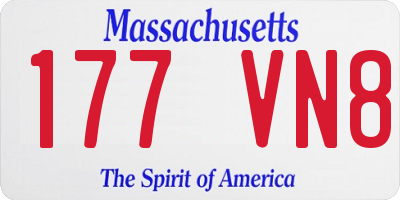 MA license plate 177VN8