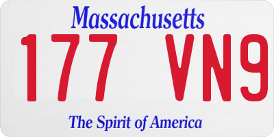 MA license plate 177VN9