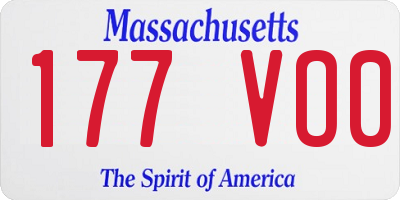 MA license plate 177VO0