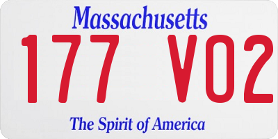 MA license plate 177VO2