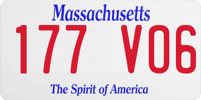 MA license plate 177VO6