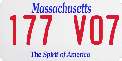 MA license plate 177VO7
